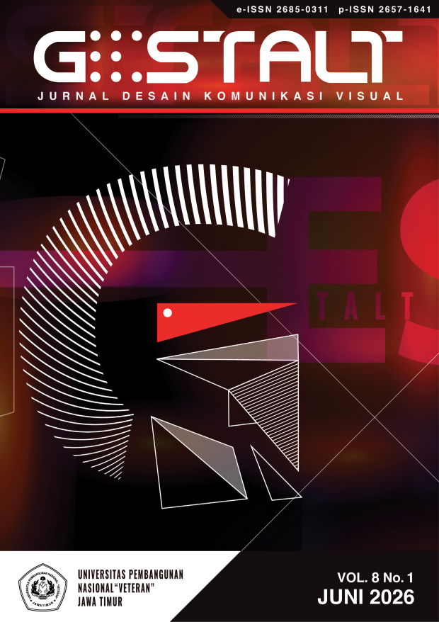 					View Vol. 8 No. 1 (2026): Jurnal Gestalt : Desain Komunikasi Visual
				